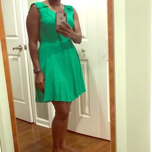 Ann Taylor green fit and flare dress